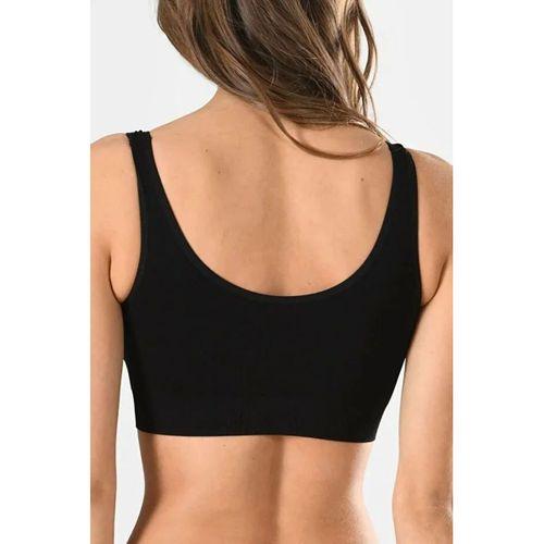 Kadın Siyah Kalın Askılı Çıkarılabilir Pedli Örme Seamless Dikişsiz Basic Büstiyer