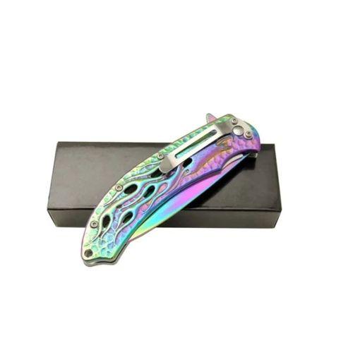 Kartal Rainbowi Tk 21 Cm Kamp Outdoor Çakı - Yarı Otomatik, Kemerlikli, Kutulu