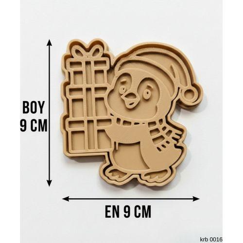 Hediye Tutan Penguen Sekillendirici Kalip Kurabiye Hamur Kesici Oyun ve Seker Hamuru Seti