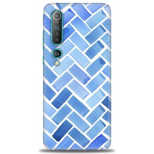 Xiaomi Mi 10 Kılıf HD Baskılı Kılıf - Mavi + Tam Ekran Koruyucu