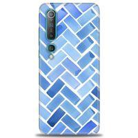 Xiaomi Mi 10 Kılıf HD Baskılı Kılıf - Mavi + Tam Ekran Koruyucu