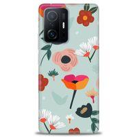Xiaomi Mi 11T Kılıf HD Baskılı Kılıf - Çiçekli Dallar + Tam Ekran Koruyucu