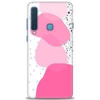 Samsung Galaxy A9 2018 Kılıf HD Baskılı Kılıf - Pembe Beyaz Siyah + Tam Ekran Koruyucu