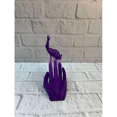 3d El İnsan Figürü Mor Modern Sanatsal Dekoratif Biblo 12x18 Cm