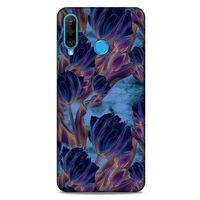 Huawei P30 Lite Uyumlu Kılıf Mavi Delisi (49) Ultra Silikon Kılıf Lale