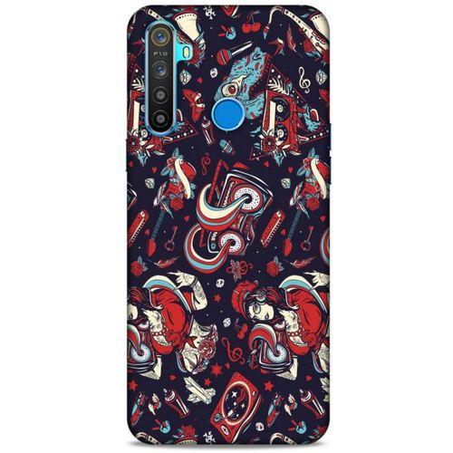Retro (6) Desen Silikon Kılıf Renkli Oppo Realme 5i Kılıf
