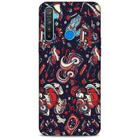 Retro (6) Desen Silikon Kılıf Renkli Oppo Realme 5i Kılıf