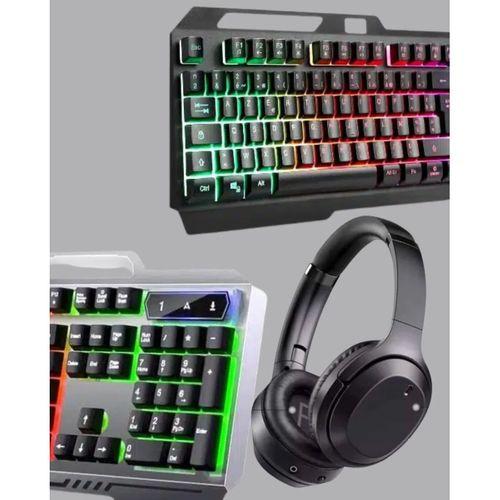 Set Işıklı Klavye Mouse + Bluetooth 5.2 Kulaklık  Paketi