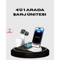 Apple Uyumlu Kablosuz Şarj İstasyonu 4 Cihaz Destekli Ve Hızlı Şarjlı