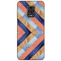 Xiaomi Redmi Note 9 Pro Kılıf Patchwork (3) Kapak Lacivert Turuncu