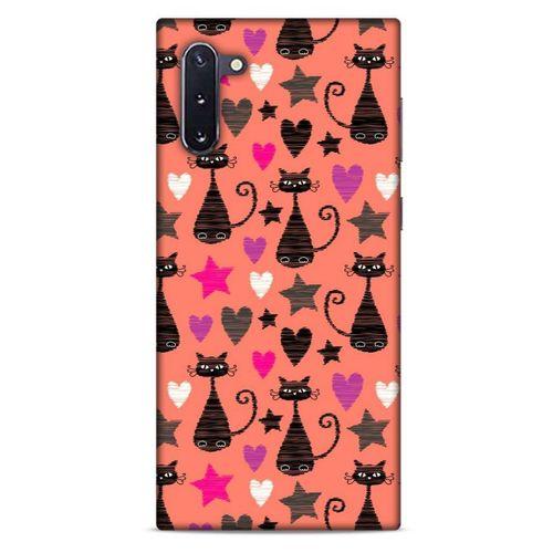 Lopard Samsung Galaxy Note 10 Uyumlu Kılıf Kediler (10) Full Koruma Kılıfı Kalpli Kedi