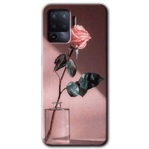 Oppo Reno 5 Lite Kılıf HD Desen Baskılı Arka Kapak - Retro Gül + Kırılmaz Cam