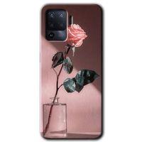 Oppo Reno 5 Lite Kılıf HD Desen Baskılı Arka Kapak - Retro Gül + Kırılmaz Cam