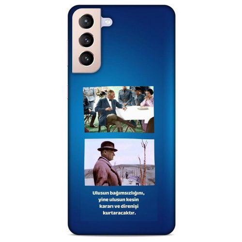 Lopard Samsung Galaxy S21 Plus Uyumlu Kılıf Atatürk (6) Silikon Kılıf