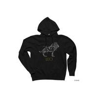Aslan Burç Retro Siyah Kapşonlu Sweatshirt Hoodie