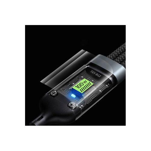 3in1 100w Hızlı Şarj Ve Data Kablosu, 1.2m Halat Örgü Kırılmaz Uç, Usb-c Lightning Micro Uyumlu, Dayanıklı Çoklu Cihaz Şarj Kablosu