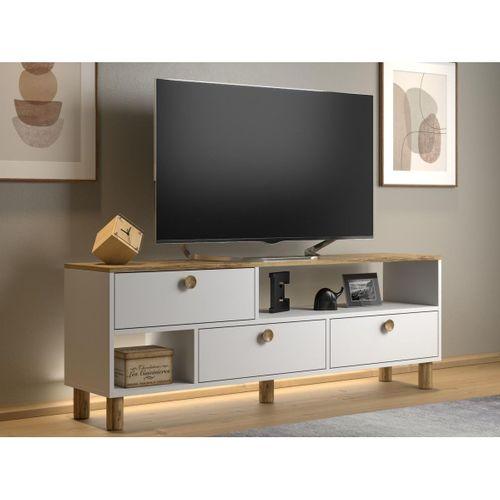 Nora Bohem Ledli Tv Ünitesi - Konsol 3 Kapak 2 Bölme 160 Cm Dolaplı ( 3 Renkli Ledli )