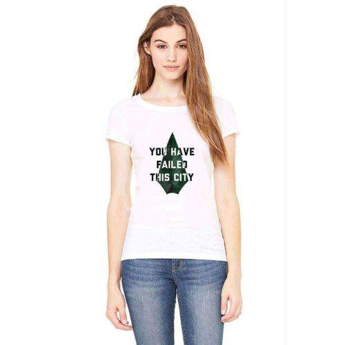 Arrow You Have Failed This City Baskılı Beyaz Kadın Tshirt