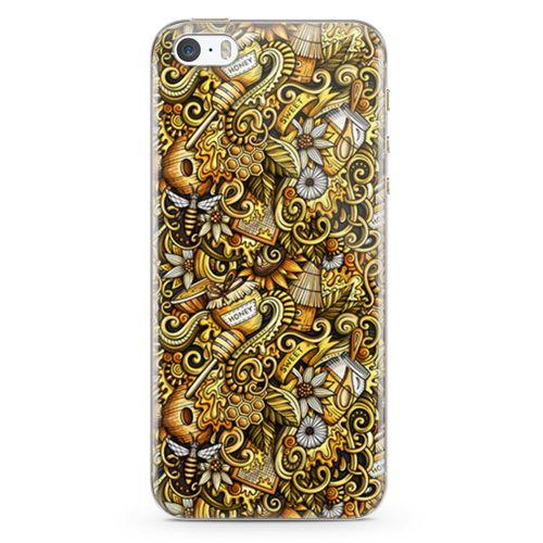 Apple iPhone 5s Kılıf Honey Doodle Arka Kapak Koruma Desenli Full Koruyucu