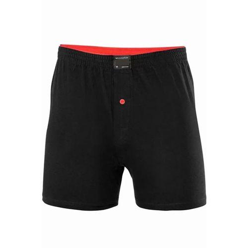 Düğmeli Pamuklu Erkek Penye Boxer Siyah - 1146A