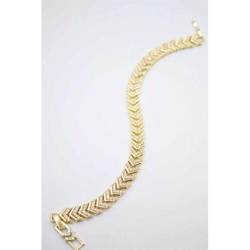 Taşlı Vip Bileklik - Altın