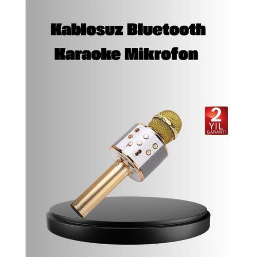 Kablosuz Karaoke Mikrofon Usb Aux Destekli Parti Ve Eğlence İçin