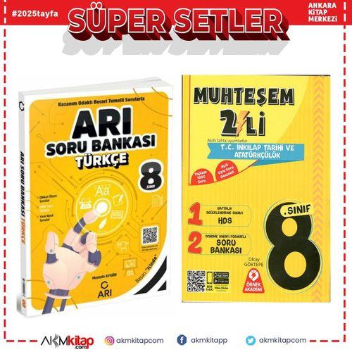 Arı 8.Sınıf Türkçe ve Örnek Akademi Muhteşem İkili İnkılap Seti 2 Kitap