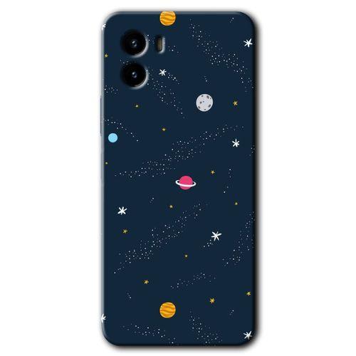 Vivo Y15s Kılıf HD Desen Baskılı Arka Kapak - Çizim Gezegen + Kırılmaz Cam