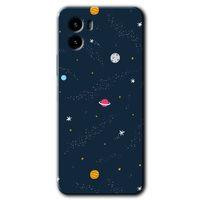 Vivo Y15s Kılıf HD Desen Baskılı Arka Kapak - Çizim Gezegen + Kırılmaz Cam