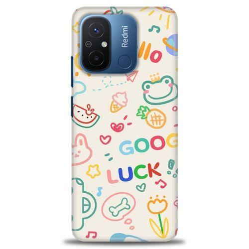 Xiaomi Redmi 12C Kılıf HD Baskılı Kılıf - Goog Luck + Tam Ekran Koruyucu