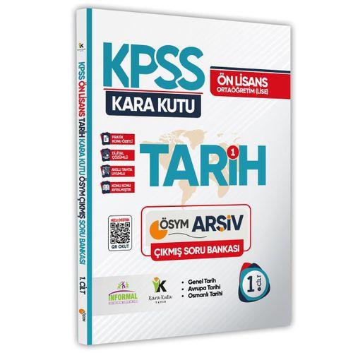 KPSS Önlisans-Ortaöğretim Tarih Kara Kutu 1  Cilt Çıkmış Soru Bankası Konu Özetli Dijital Çözümlü