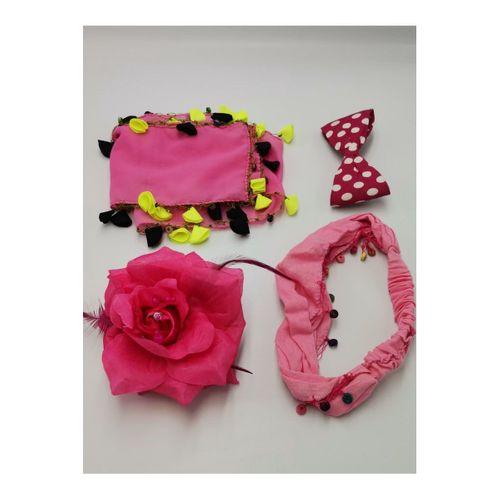 Renkli Desenli Taç Toka Bandana Set