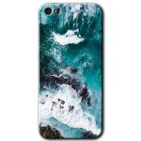 iPhone 5 Kılıf HD Desen Baskılı Arka Kapak + Temperli Cam - Deniz Kıyısı