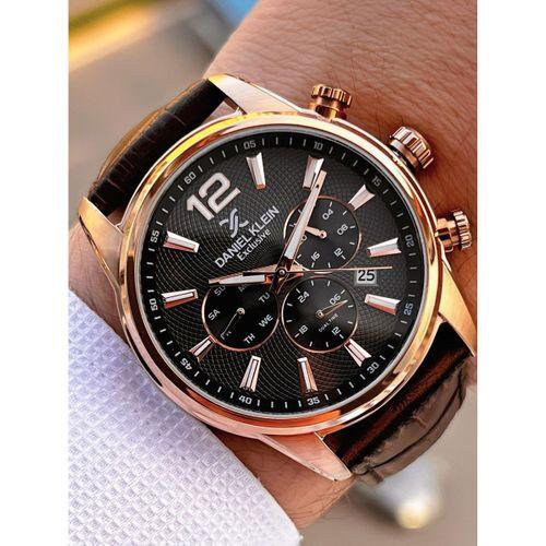 Daniel Klein Deri Kordon İç Kadran Fonksiyonları Aktif 3 Atm Suya Dayanıklı Erkek Kol Saati E14063-4