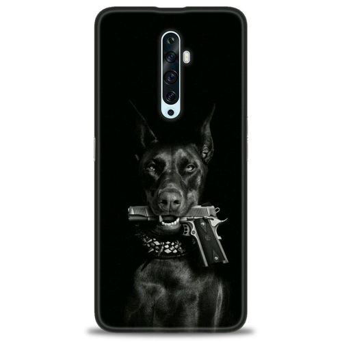 Oppo Reno 2Z Kılıf HD Baskılı Kılıf - Tabanca ve Köpek + Tam Ekran Koruyucu