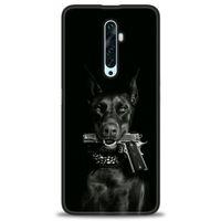 Oppo Reno 2Z Kılıf HD Baskılı Kılıf - Tabanca ve Köpek + Tam Ekran Koruyucu