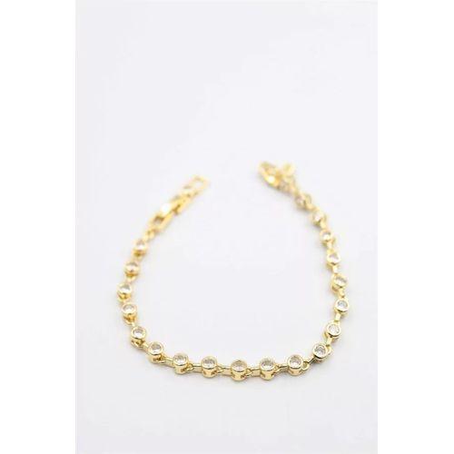 Taşlı Vip Bileklik - Altın