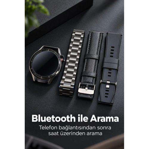Mesaj Bildirimlerini Görüntüleyen Bluetooth Bağlantılı Şarjlı Akıllı Saat