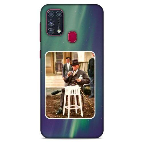 Samsung Galaxy M31 Kılıf Atatürk (21) Koruyucu Kapak Yeşil Gökyüzü