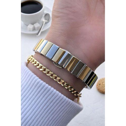 Ferrucci Çelik Kordon 2 Yıl Garantili 3 Atm Suya Dayanıklı Kadın Kol Saati+Bileklik F.EM03693.5