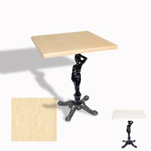 Dockers Çipa 1003 Döküm Ayak Kare Masa 80x80 cm - (Werzalit, Wermodin ve Allzalit Tabla) - Akçaağaç