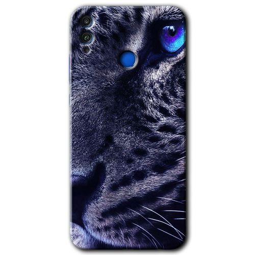 MRCİLETİSİM Honor 8c Kılıf HD Desen Baskılı Arka Kapak + Temperli Cam - Kaplan