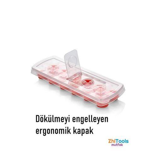 Zhltools Buz Kalıbı - Bas-Bırak Kapaklı Silikon Buz Kalıbı 4 lü SET