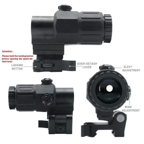 Magnifier 5x Yakınlaştırmalı Dürbün - 22mm Ray Uyumlu, Katlanır Yaylı Ayaklı