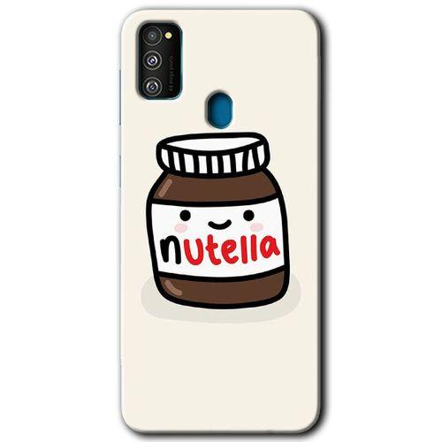 Samsung Galaxy M21 Kılıf Baskılı Kapak - Nutella Aşkım +Tam Kaplayan Mat Seramik