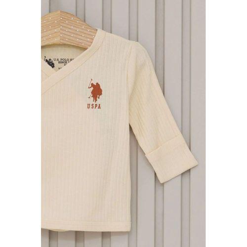 U.S.Polo U.S.Polo Kız Bebek 5'Li Zıbın Seti USB2107 Krem
