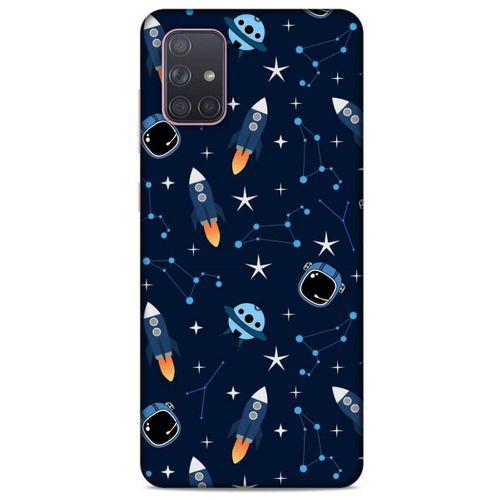 Samsung Galaxy A71 Uyumlu Kılıf Mavi Delisi (22) Tam Koruma Kılıfı Astronot