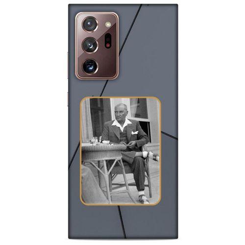 Samsung Galaxy Note 20 Ultra Kılıf Atatürk (31) TPU Kılıf Koyu Gri