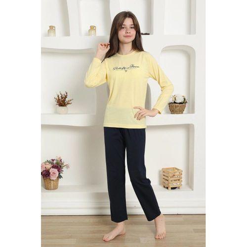 Kız Çocuk Penye Pijama Takım Sarı