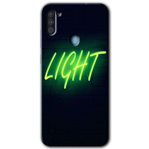 MRCİLETİSİM Samsung Galaxy A11 Kılıf Baskılı Kapak - Neon İnscription +Tam Kaplayan Mat Seramik